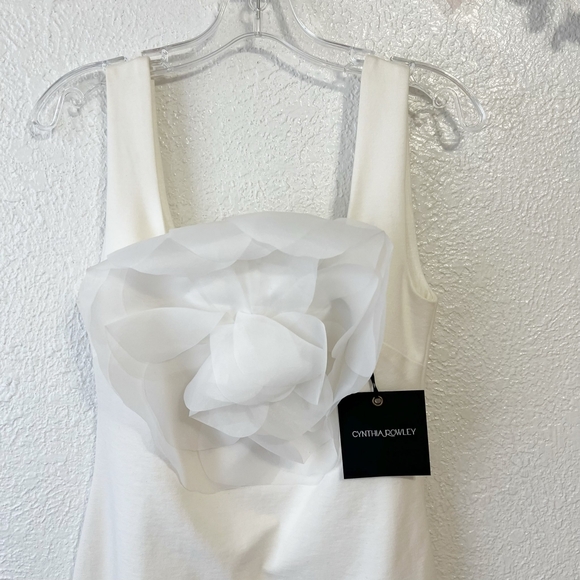 NWT Cynthia Rowley Sofia Organza 3D Flower Dress - Picture 5 of 12